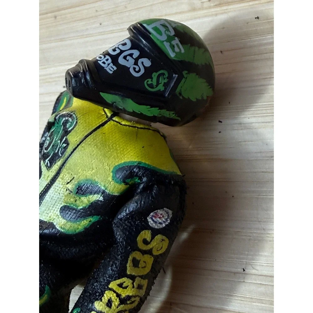 Vintage SoBe Dregs Racing Action Figure Black Green Yellow Flame Suit 4.5 Inch